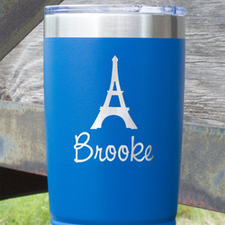 Eiffel Tower 20 oz Stainless Steel Tumbler - Royal Blue - Single Sided (Personalized)