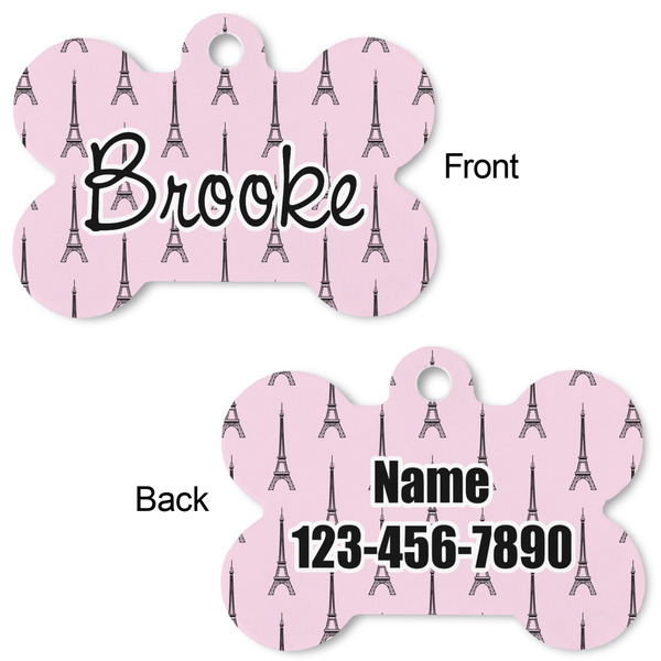 Eiffel Tower Bone Shaped Dog ID Tag - Large - Approval