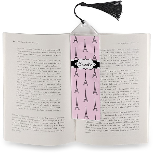 Eiffel Tower Bookmark with tassel - In book