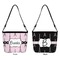 Eiffel Tower Bucket Bags w/ Genuine Leather Trim - Double - Front and Back