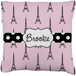 Eiffel Tower Faux-Linen Throw Pillow 16" (Personalized)