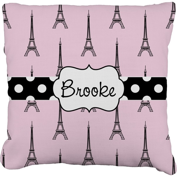 Custom Eiffel Tower Faux-Linen Throw Pillow 16" (Personalized)