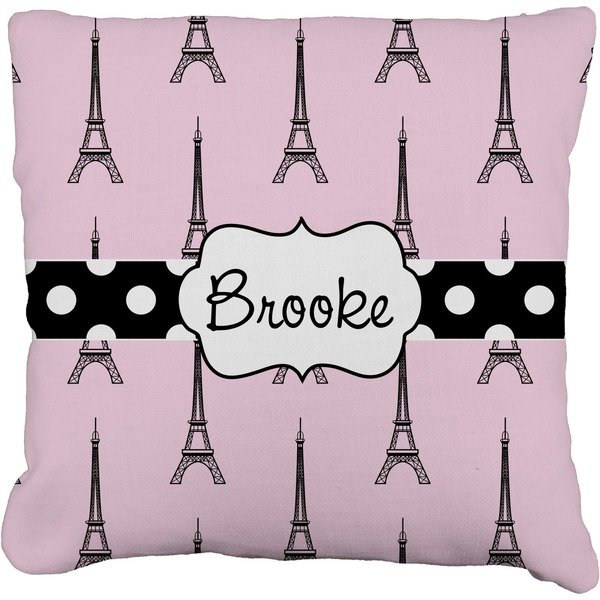 Custom Eiffel Tower Faux-Linen Throw Pillow 18" (Personalized)
