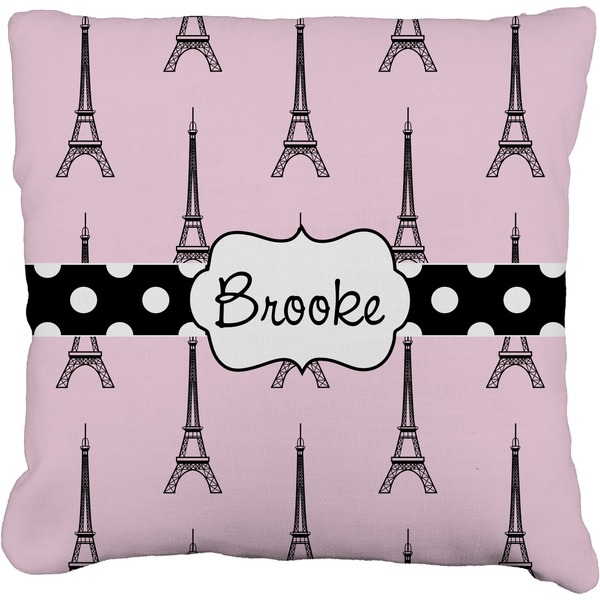 Custom Eiffel Tower Faux-Linen Throw Pillow 20" (Personalized)