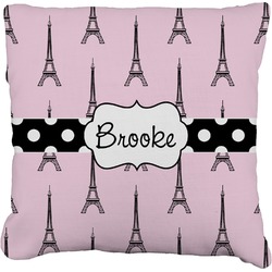 Eiffel Tower Faux-Linen Throw Pillow 26" (Personalized)