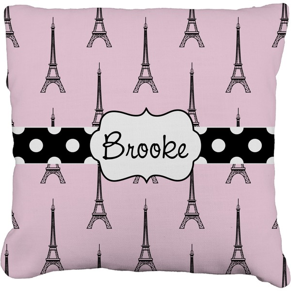 Custom Eiffel Tower Faux-Linen Throw Pillow 26" (Personalized)