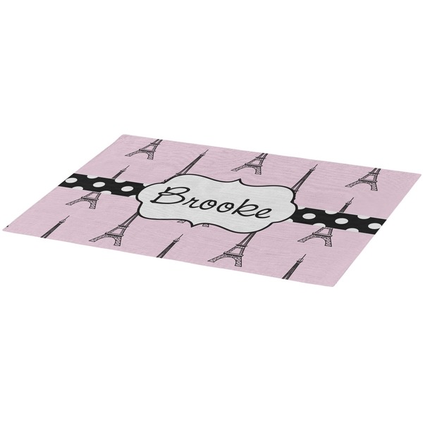 Eiffel Tower Burlap Placemat (Angle View)