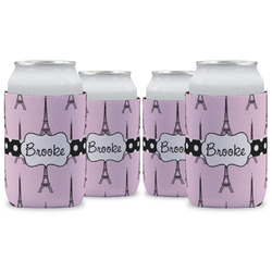 Eiffel Tower Can Cooler (12 oz) - Set of 4 w/ Name or Text
