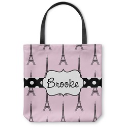 Eiffel Tower Canvas Tote Bag - Small - 13"x13" (Personalized)