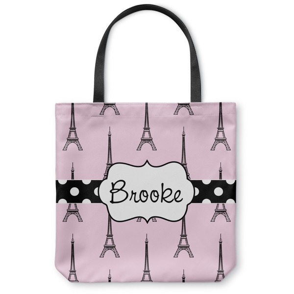 Custom Eiffel Tower Canvas Tote Bag - Small - 13"x13" (Personalized)