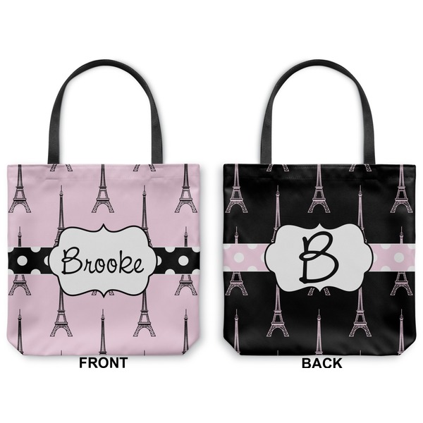 Eiffel Tower Canvas Tote - Front and Back