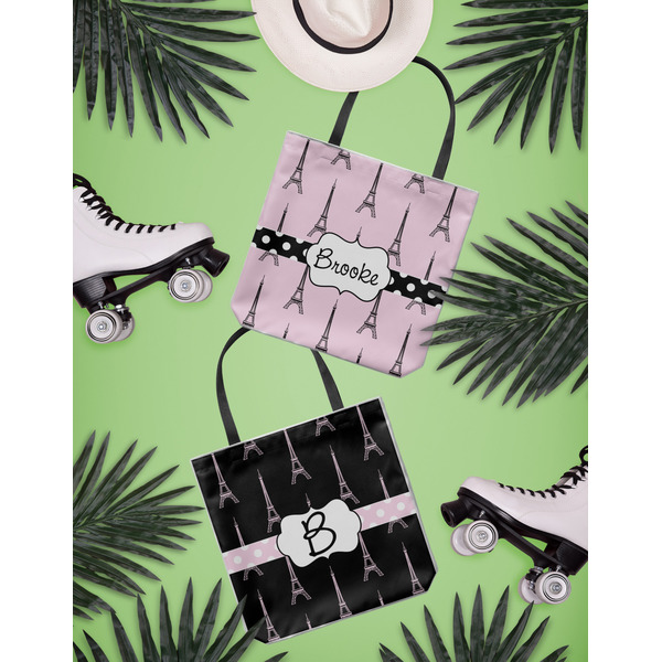 Eiffel Tower Canvas Tote Lifestyle Front and Back- 13x13