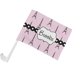Eiffel Tower Car Flag - Small w/ Name or Text