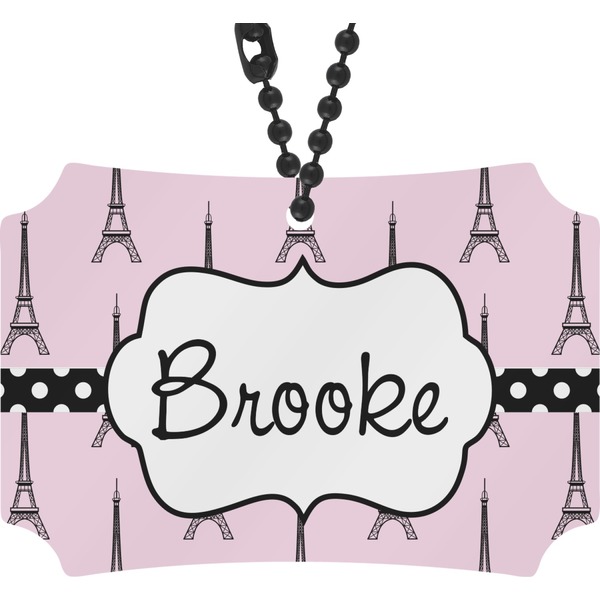 Custom Eiffel Tower Rear View Mirror Ornament (Personalized)