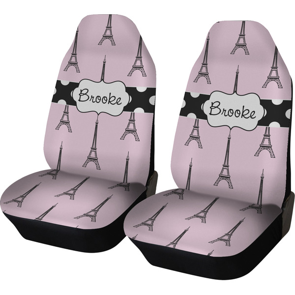 Custom Eiffel Tower Car Seat Covers (Set of Two) (Personalized)