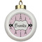 Eiffel Tower Ceramic Ball Ornament (Personalized)