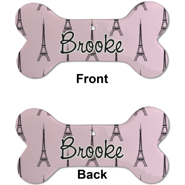 Eiffel Tower Ceramic Flat Ornament - Bone Front & Back (APPROVAL)