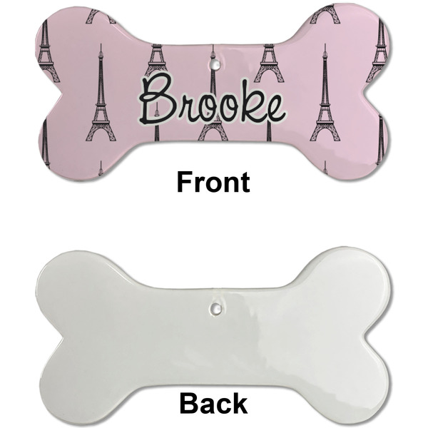 Eiffel Tower Ceramic Flat Ornament - Bone Front & Back Single Print (APPROVAL)