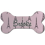 Eiffel Tower Ceramic Dog Ornament - Front w/ Name or Text