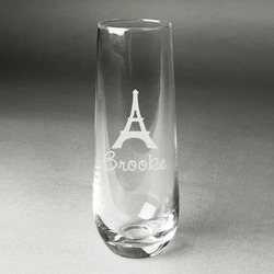 Eiffel Tower Champagne Flute - Stemless Engraved (Personalized)