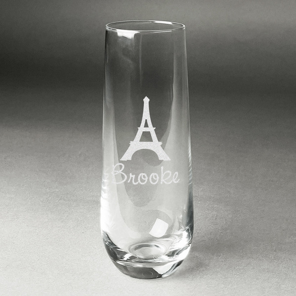 Custom Eiffel Tower Champagne Flute - Stemless Engraved (Personalized)