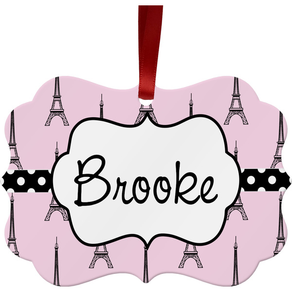 Eiffel Tower Christmas Ornament (Front View)