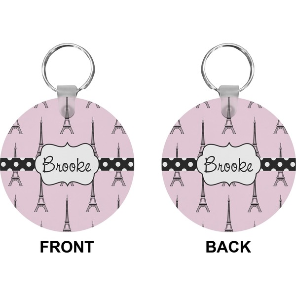 Eiffel Tower Circle Keychain (Front + Back)