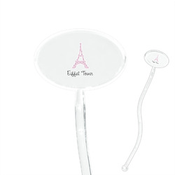 Eiffel Tower 7" Oval Plastic Stir Sticks - Clear (Personalized)