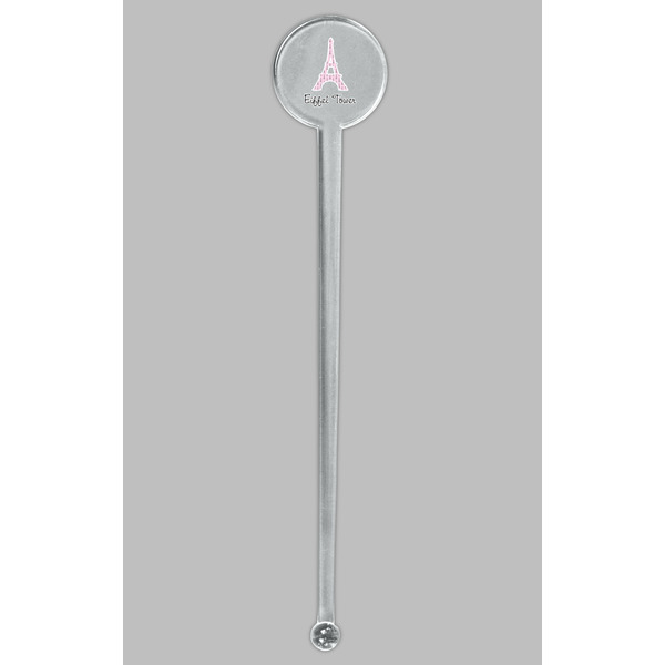 Eiffel Tower Clear Plastic 7" Stir Stick - Round - Single Stick