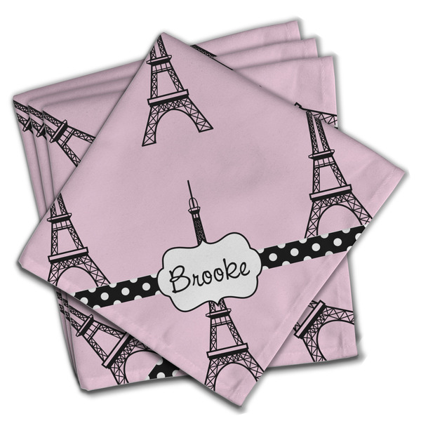 Custom Eiffel Tower Cloth Napkins (Set of 4) (Personalized)