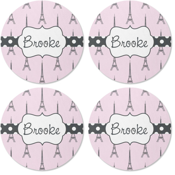 Eiffel Tower Coaster Round Rubber Back - Apvl