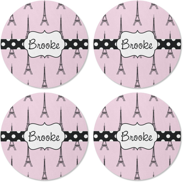 Eiffel Tower Coaster Round Rubber Back - Apvl