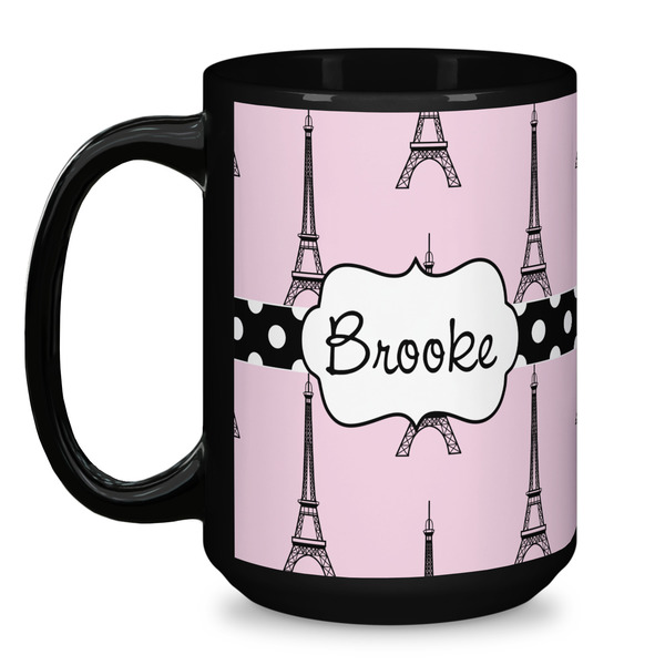 Eiffel Tower Coffee Mug - 15 oz - Black