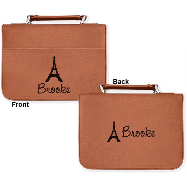 Eiffel Tower Cognac Leatherette Bible Covers - Large Double Sided Apvl