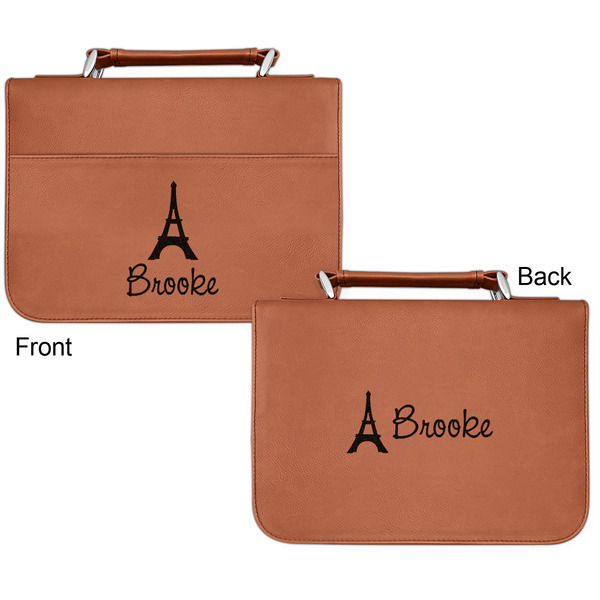 Eiffel Tower Cognac Leatherette Bible Covers - Small Double Sided Apvl