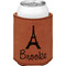 Eiffel Tower Cognac Leatherette Can Sleeve - Single Front