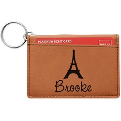 Eiffel Tower Leatherette Keychain ID Holder (Personalized)