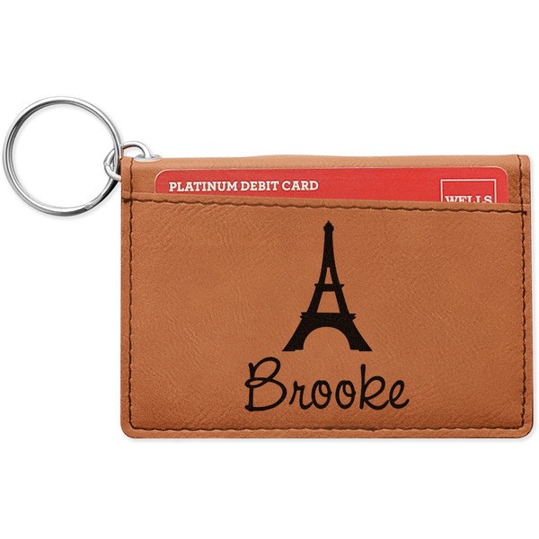 Custom Eiffel Tower Leatherette Keychain ID Holder - Single Sided (Personalized)