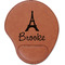Eiffel Tower Cognac Leatherette Mouse Pads with Wrist Support - Flat