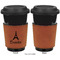Eiffel Tower Cognac Leatherette Mug Sleeve - Single Sided Apvl