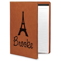 Eiffel Tower Leatherette Portfolio with Notepad (Personalized)