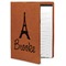 Eiffel Tower Cognac Leatherette Portfolios with Notepad - Large - Main