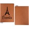 Eiffel Tower Cognac Leatherette Portfolios with Notepad - Large - Single Sided - Apvl