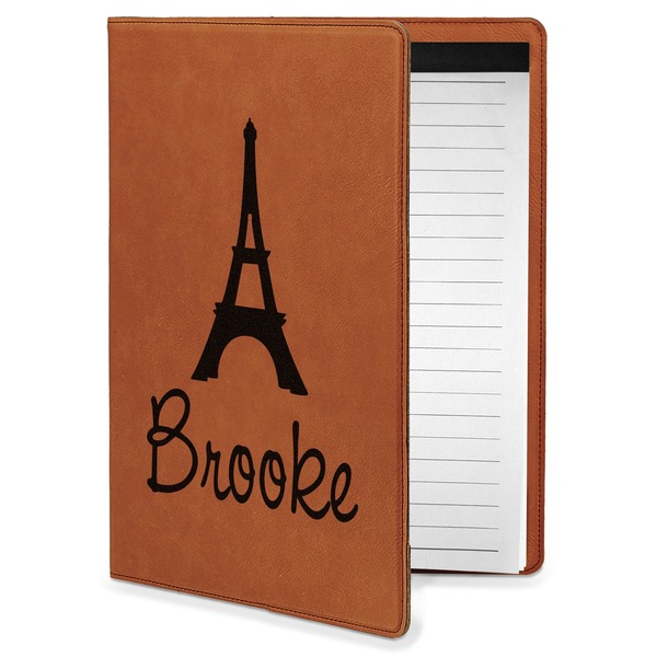 Custom Eiffel Tower Leatherette Portfolio with Notepad - Small - Single Sided (Personalized)