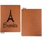 Eiffel Tower Cognac Leatherette Portfolios with Notepad - Small - Single Sided- Apvl