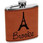Eiffel Tower Leatherette Wrapped Stainless Steel Flask (Personalized)