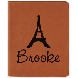 Eiffel Tower Leatherette Zipper Portfolio with Notepad (Personalized)