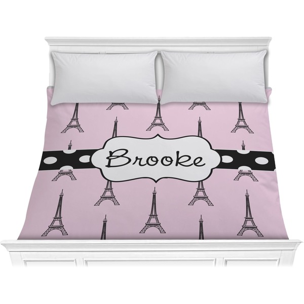 Custom Eiffel Tower Comforter - King (Personalized)