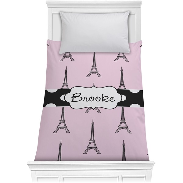Custom Eiffel Tower Comforter - Twin XL (Personalized)