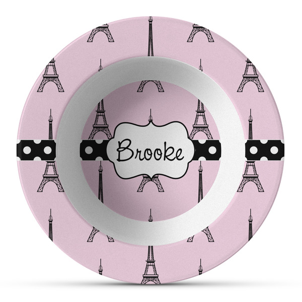 Custom Eiffel Tower Plastic Bowl - Microwave Safe - Composite Polymer (Personalized)